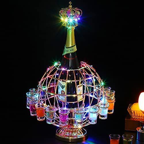 光るカクテルラック テキーラ観覧車 12カップ テキーラ地球儀LED酒ボトルの棚 Amazon｜QuiExact テキーラ観覧車 12カップ テキーラ地球儀 回転