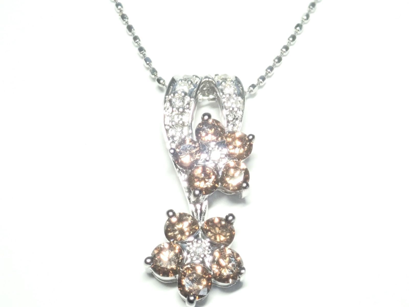 076.K18WG ダイヤモンド ネックレス Diamond Necklace 40.0cm