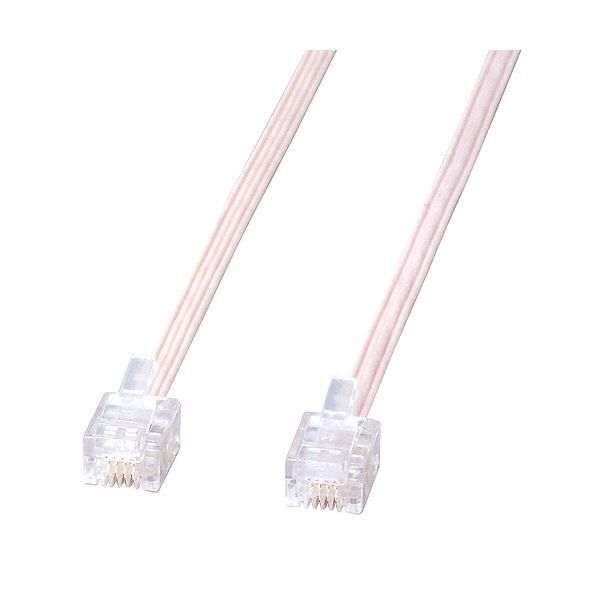 （まとめ）TANOSEE ケーブル 6極4芯白 3m 1本【×10セット】
