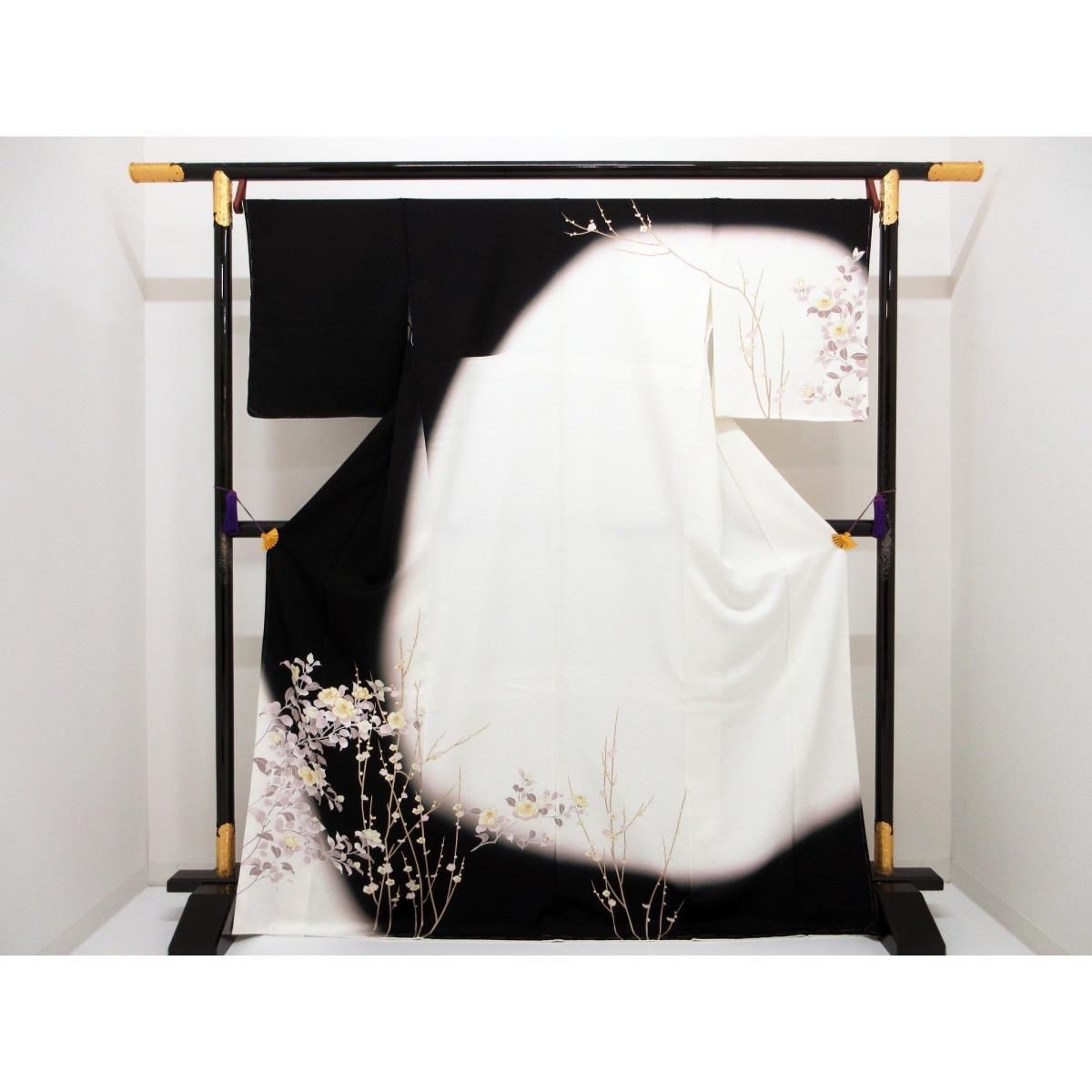 平和屋着物＊夏物　付下げ　反物　着尺　駒絽　五泉　友禅　枝花文　逸品　未使用　DAAW8187zzz 平和屋着物＊夏物 付下げ 反物 着尺 駒絽 五泉 友禅 枝花文 逸品 未