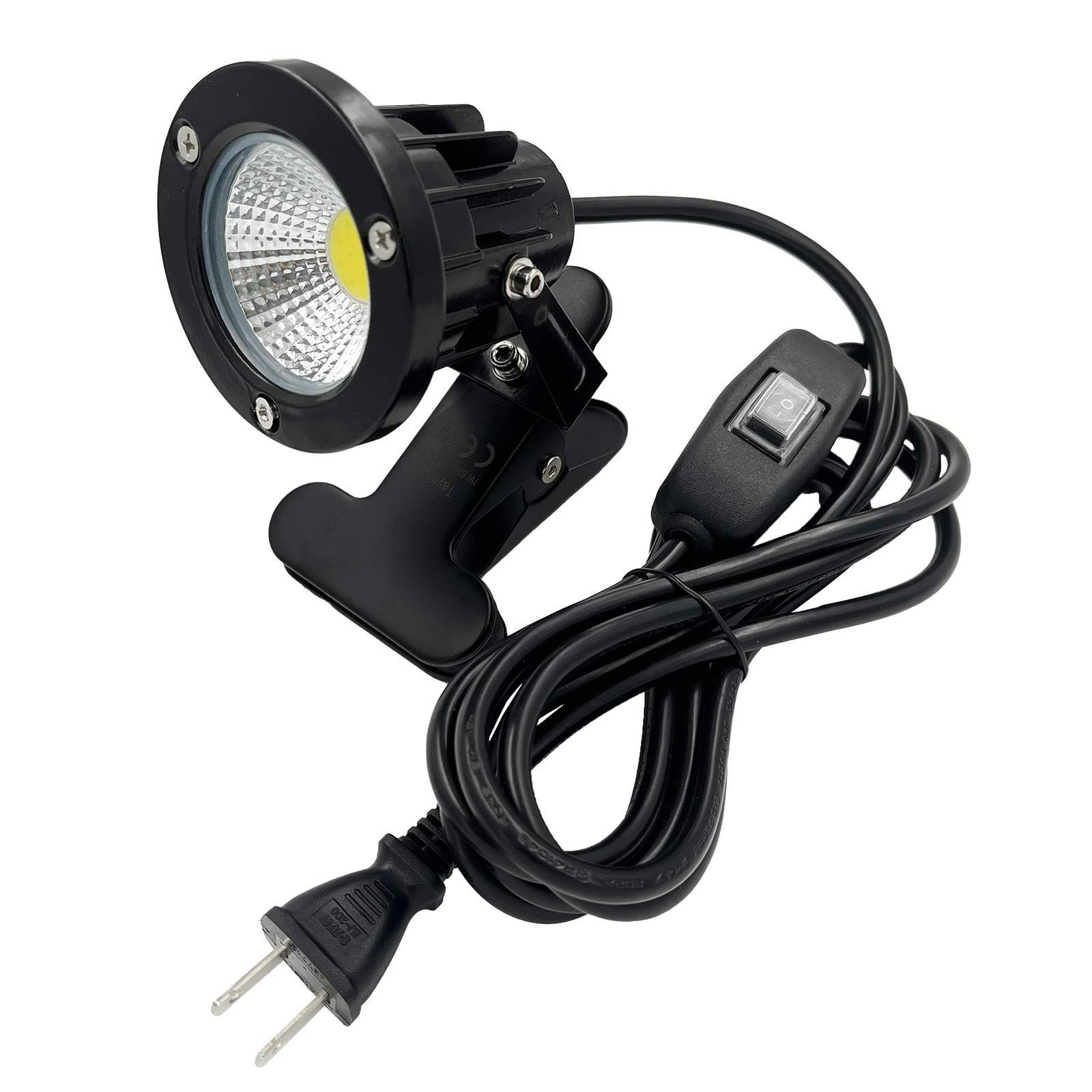 デスクスタンド 電気スタンド 店舗 アームライト 看板用 照明 屋外 ピッコロライト スポットライト ライト アウトドア led コード長3 m エクステリアライト 630 lm 7 W クリップライト 昼白色 スイッチ付 防水型 防雨