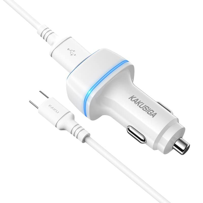 シガーソケット　急速充電　カーチャージャー　スマホ充電器　車載　ホワイト