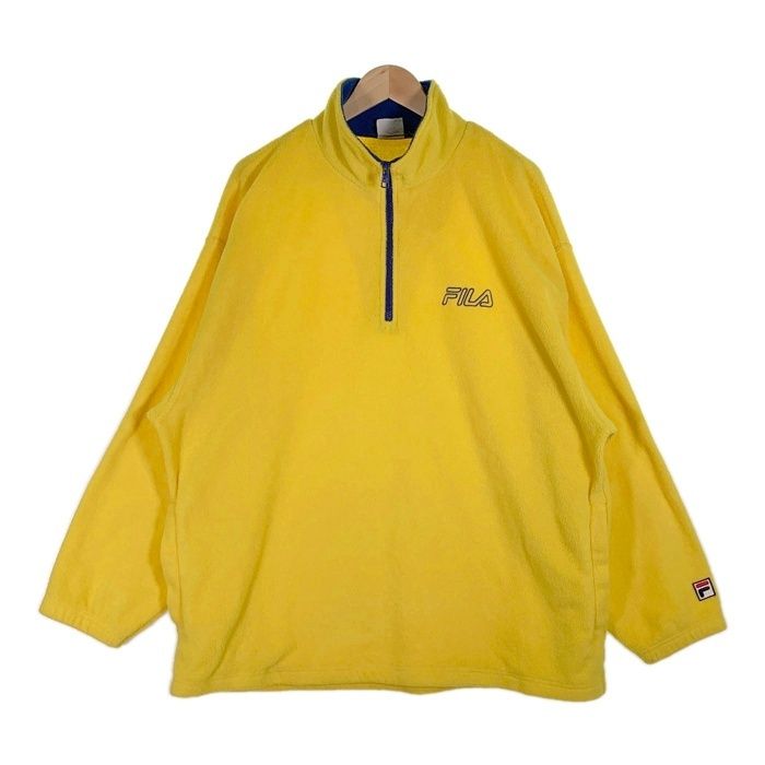 FILA フィラ ハーフジップ プルオーバー フリースジャケット イエロー Size XL