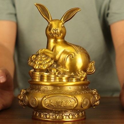 兎 うさぎ 置物 オブジェ 金色 黄金 ゴールド 開運 幸運 財運 金運