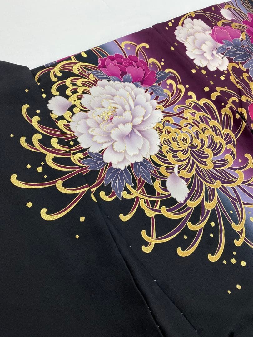 ブランド振袖 Luxjewel 仮絵羽 金彩 紋意匠 正絹 未仕立て品 八掛付き 