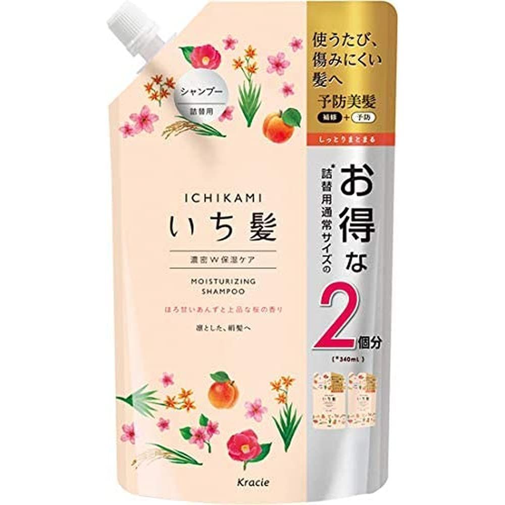 【人気商品】1) (x 680ミリリットル 680ml 詰替用2回分 シャンプー 濃密W保湿ケア [旧品]いち髪
