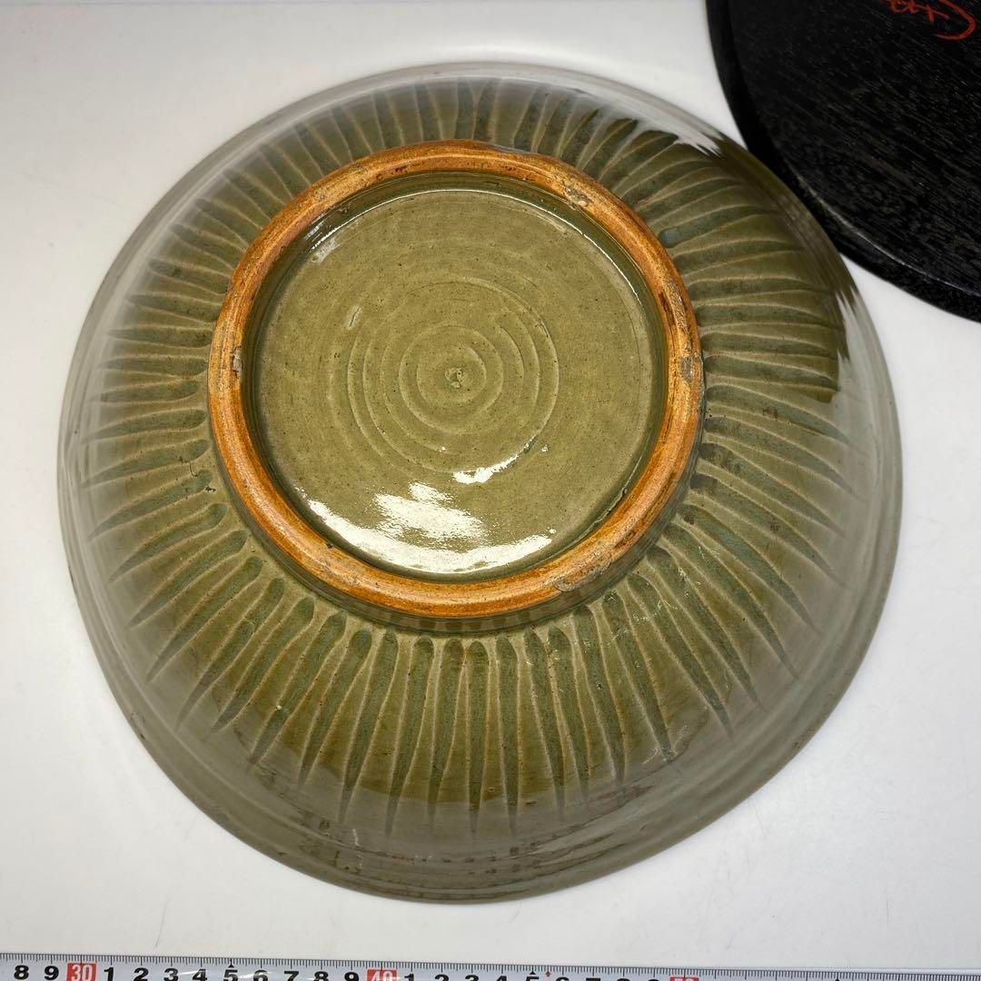 中国美術　青磁水指　書付有り　幅約30㎝　東さ6-0706① 中国美術 青磁水指 書付有り 幅約30㎝ 東さ6-0706① - メルカリ