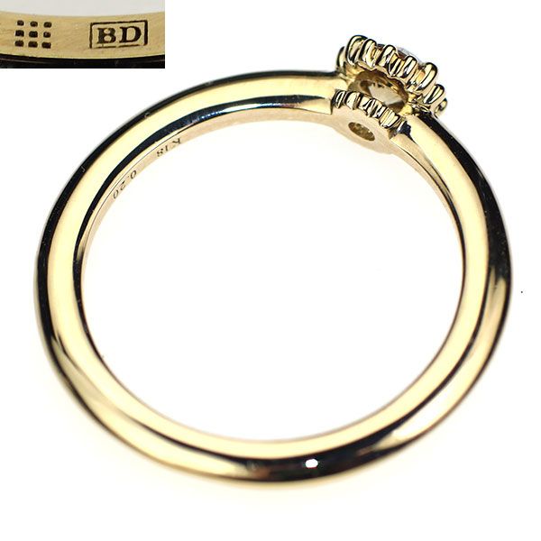 カシケイ K18BG ブラウン ダイヤモンド リング 0.20ct ミル