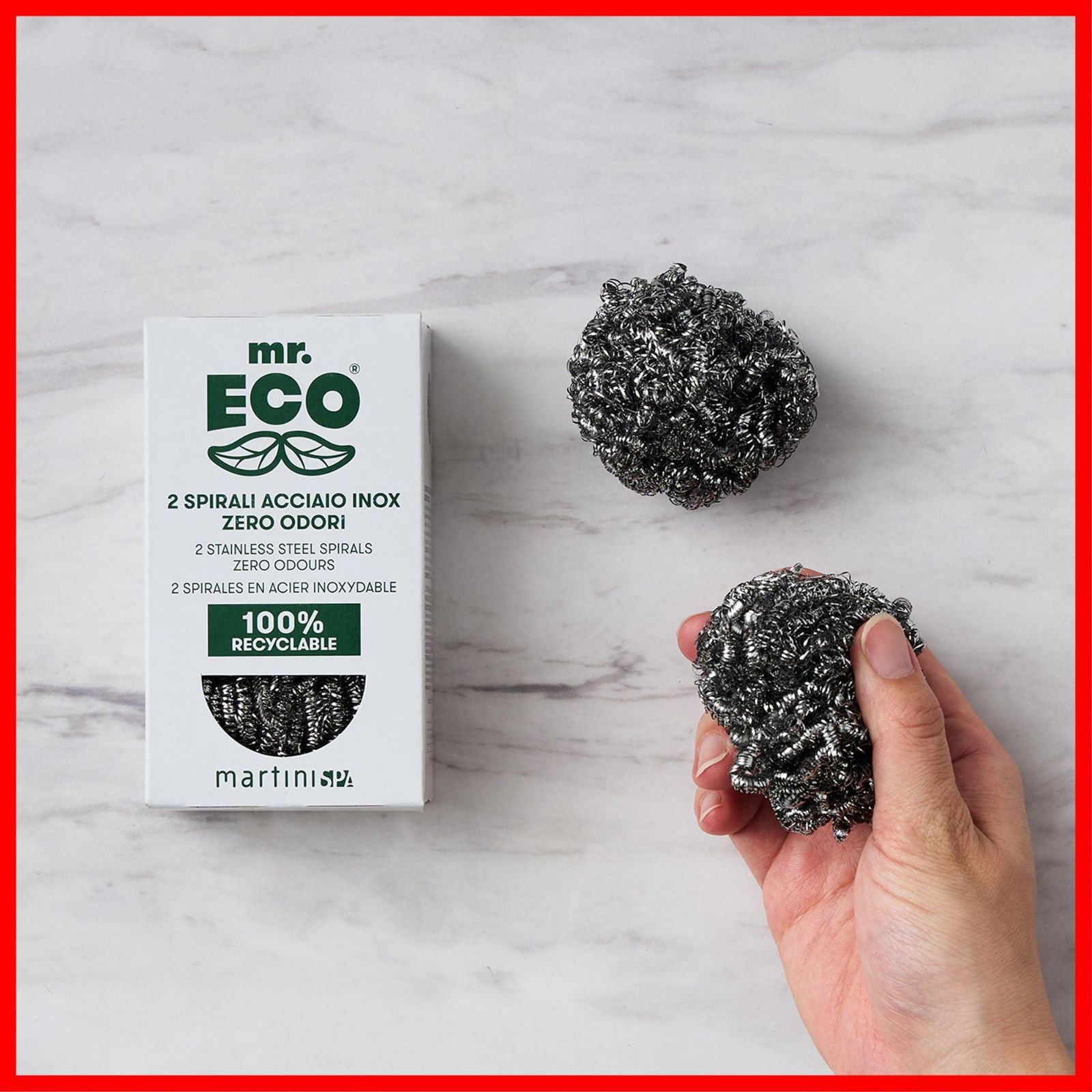 ステンレス たわし mr.ECO 2個セット Spa キッチン 自然素材 Martini タワシ