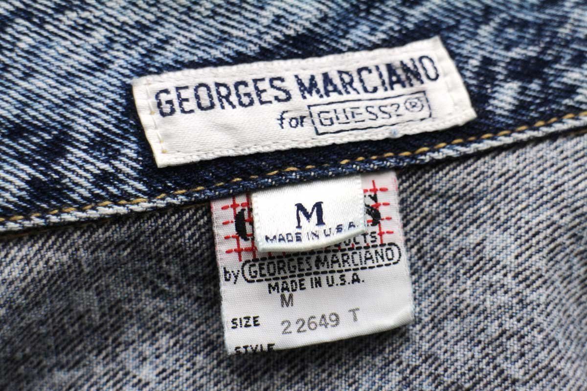 GUESS 90s usa製 ブラックデニムジャケット ケミカルウォッシュ USA製 80's GUESS JEANS ケミカルウォッシュ デニム ジャケット