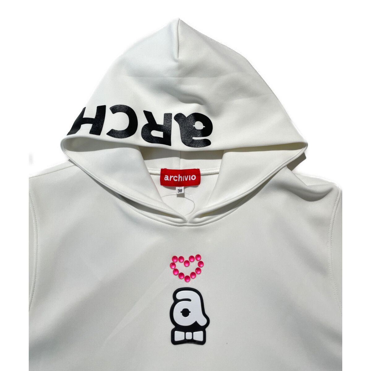archivio - coco 中古 アルチビオ archivio レディース ベスト 38(M) 白×黒 ホワイト クルーネック メッシュ素材 archivio - coco 中古 アルチビオ archivio レディース ベスト