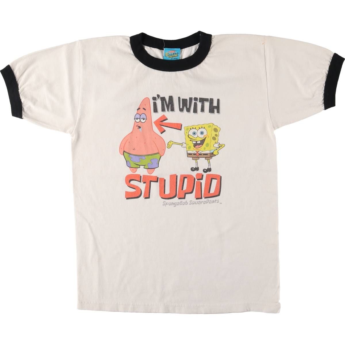 古着 00年代 SPONGE BOB スポンジボブ リンガーTシャツ メンズM相当|eaa541223