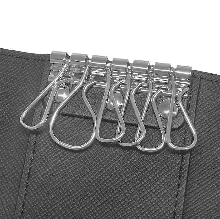人気アイテムお得に購入！ 併売商品 ◆♥保管品◆dunhill ダンヒル 6連キーケース サイドカー レザー ブラック シルバー フック付 メンズ M1432 送料無料SALE!
