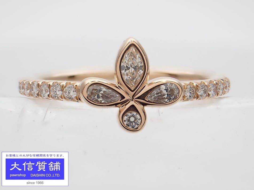 TIFFANY ティファニー AU750 K18 ローズゴールド フルール ド リス  