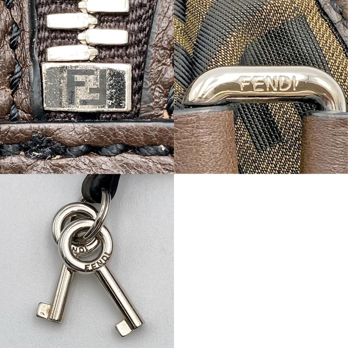 セール 美品 FENDI フェンディ ズッカ ボストンバッグ ショルダー 