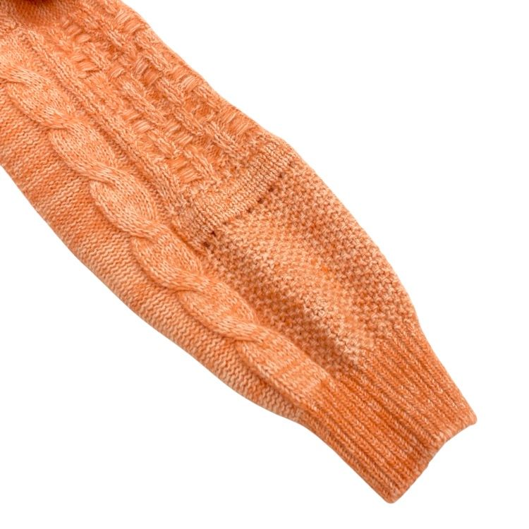 Mame Kurogouchi マメクロゴウチ Multi-Pattern Cable Knitted Sweater モヘヤケーブルニット オレンジ 2 MM21FW-KN035 WWW_MORNINGWALKER_COM