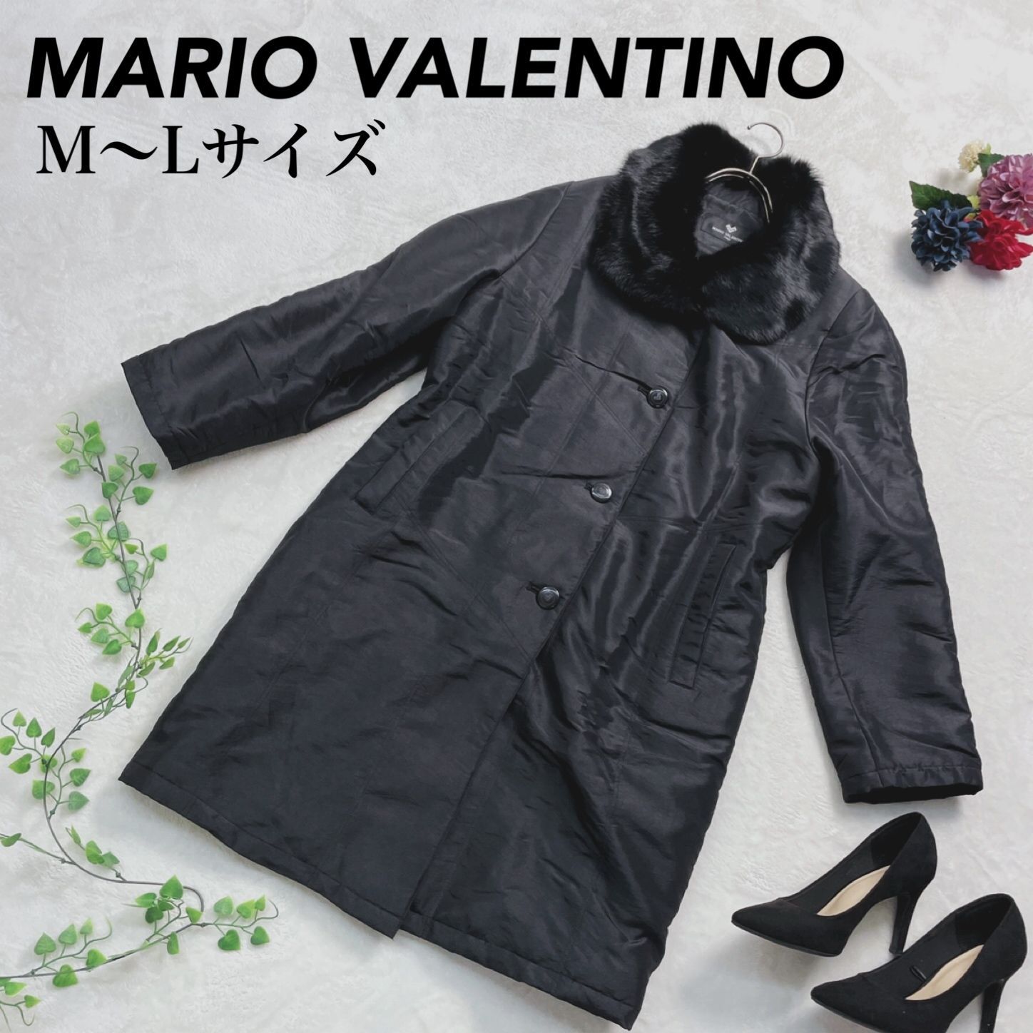 美品 VALENTINO ヴァレンティノ ベルトジャケット 華やかなファー-