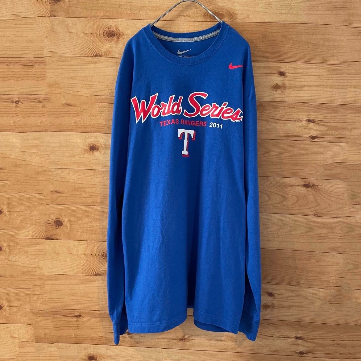 NIKE】MLB テキサスレンジャーズ 長袖 Tシャツ ロンT アメリカ古着 
