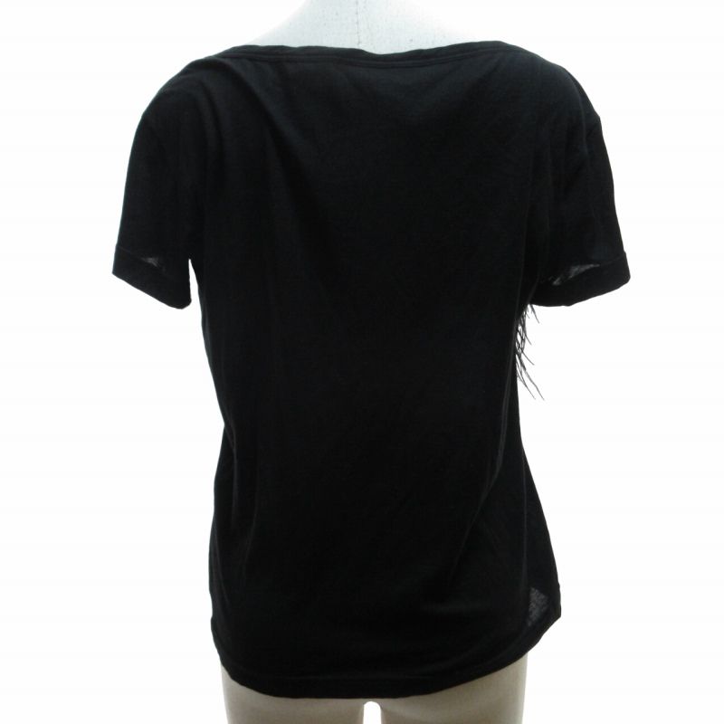ヌメロヴェントゥーノ N°21 美品 Tシャツ カットソー フェザー 半袖 黒 ブラック 36 約Sサイズ P18EN2S F0114203 0519  - メルカリ