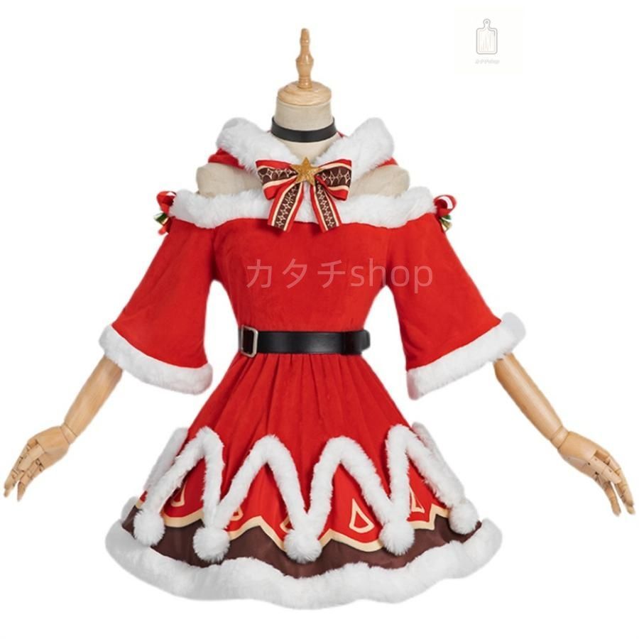 原神 バーバラ サンタドレス クリスマス 風 コスプレ 衣装 演出服 変装 cosplay 仮装 二次会 イベント パーティー