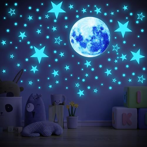 girldate 蓄光シール 月 星 夜光ステッカー ウォールステッカー きらきら 夜光シール 壁紙 幼稚園 保育園 子供部屋飾り 壁 天井 893点セット