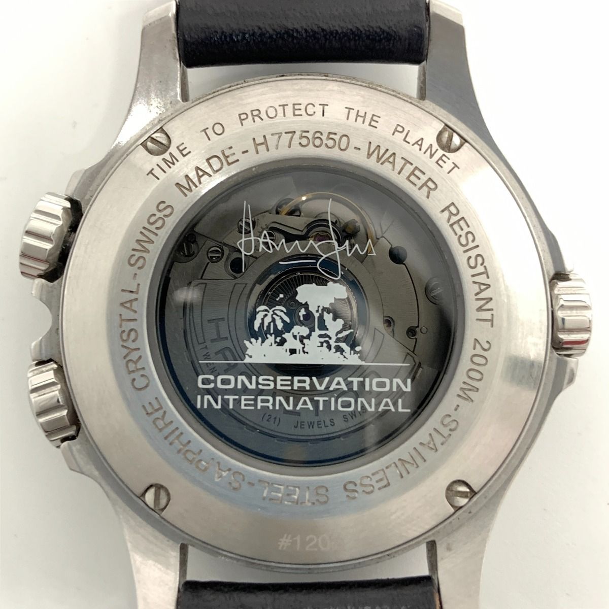 〇〇HAMILTON ハミルトン カーキ コンサベーション GMT ハリソンフォード モデル 自動巻き 腕時計 H775650 シルバー x ブラック  - メルカリ