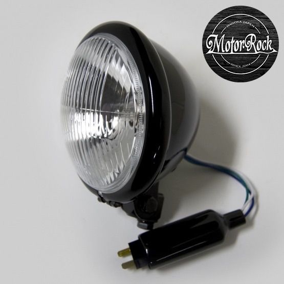 MOTOR ROCK 69ベーツライト 汎用 ヘッドライト クローム 69ベーツライト クローム ヘッドライト Motor Rock 汎用 ヘッドライト