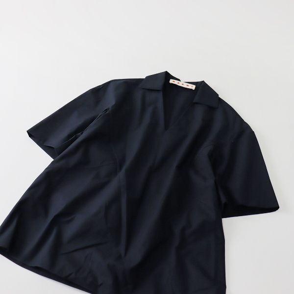 MARNIマルニ　コットンブラウス 黒36美品 MARNI マルニ コットンスキッパーブラウス 36/ブラック プル