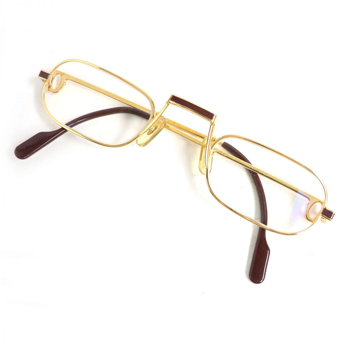 良品□Cartier/カルティエ 145 オーバル型 メガネ/アイウェア ゴールド 