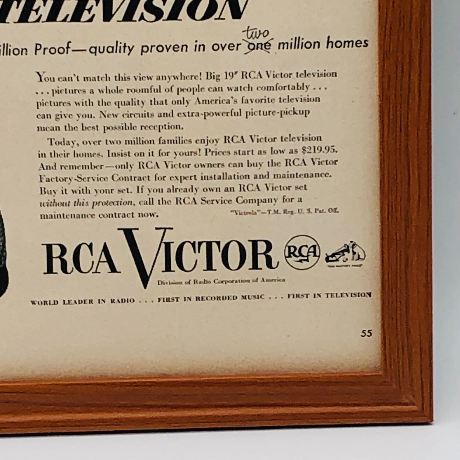 ビンテージ 広告 ポスター フレーム付 当時物 『 RCA ビクター ( RCA Victor ) 』 1950's オリジナル アメリカ 輸入雑貨 ヴィンテージ  雑誌 アドバタイジング レトロ ( AZ1793 ) - メルカリ