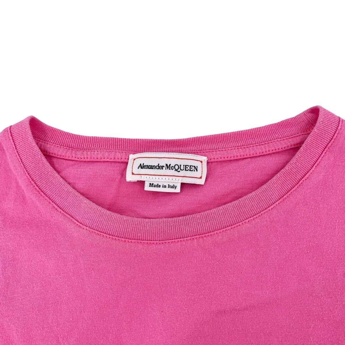 【中古】 ALEXANDER McQUEEN アレキサンダーマックイーン Tシャツ ピンク ロゴ サイズS メンズ 23037286 MY