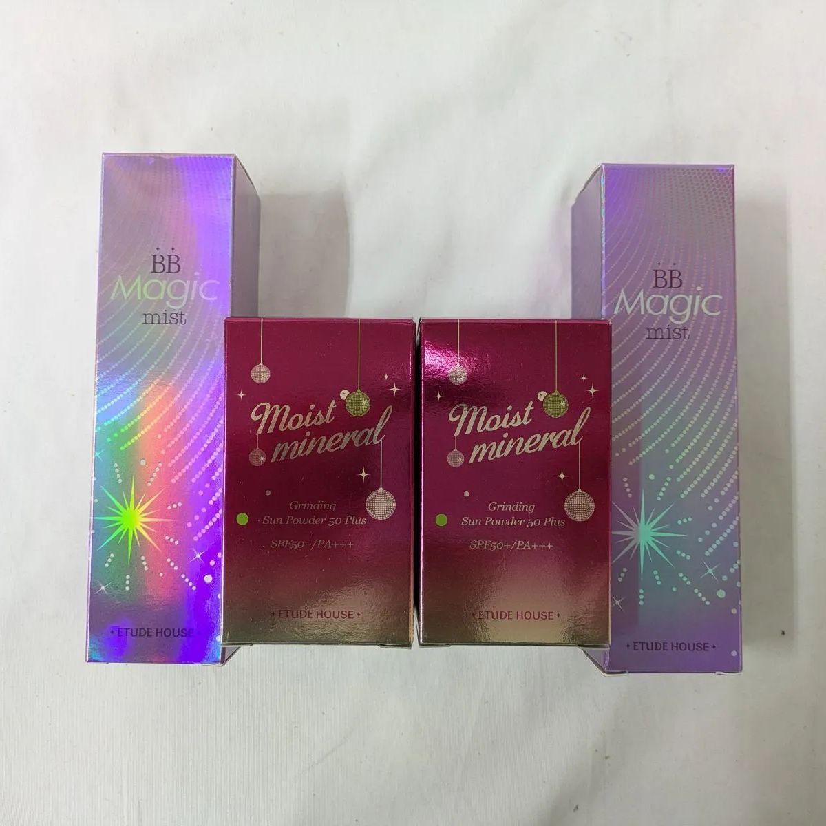 未開封 ETUDE HOUSE/エチュードハウス BBマジックミスト /モイスト ミネラル グリーディング サンパウダー 50プラス SPF50++ 日焼け止め 化粧水 保管品 現状