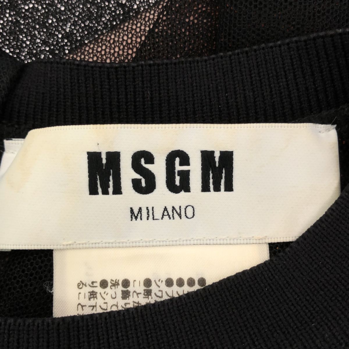 MSGM - MSGM エムエスジーエム サイズ38(Sサイズ相当) シースルーフラワートップス 22423MDM159Y 174331-99 イタリア製 ブラック MSGM エムエスジーエム サイズ38(Sサイズ相当) シースルー