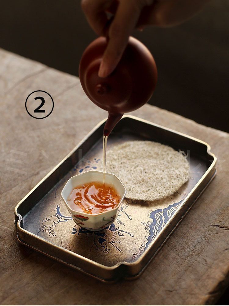 茶盤 黒檀 無垢材 一枚板 壺承 茶器置き 急須台 茶道具 乾泡