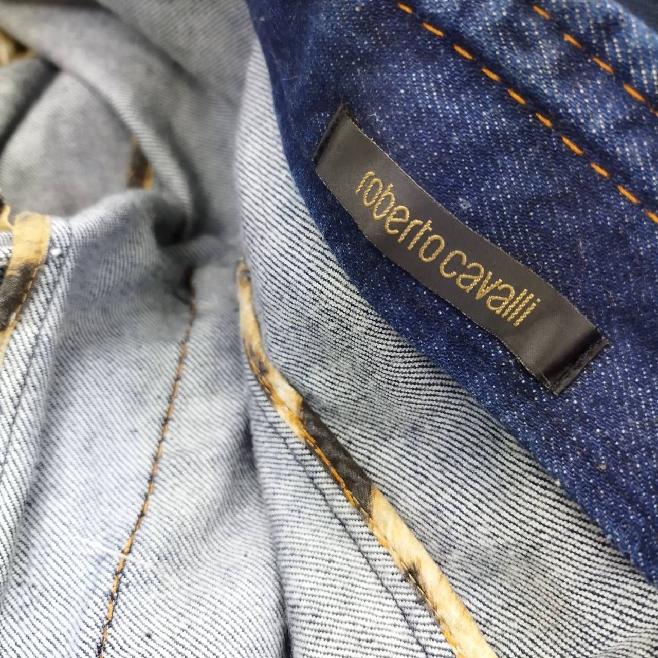 ロベルトカヴァリ roberto cavalli デニム ジャケット レオパード 豹柄