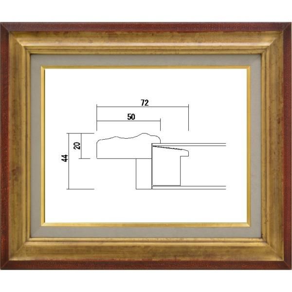 額縁 油絵/油彩額縁 木製フレーム アクリル付 7740 サイズ F12号 ゴールド - メルカリ