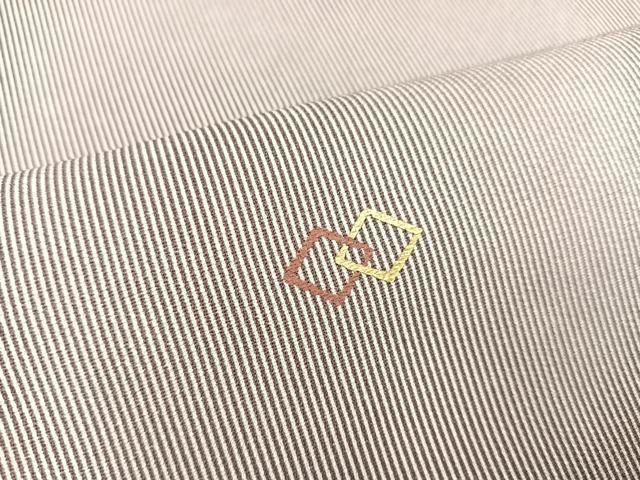 平和屋着物●訪問着　江戸小紋　万筋　紫鼠色×素色　菱　金彩　正絹　逸品　AAAW0059ph 平和屋着物○訪問着 江戸小紋 万筋 紫鼠色×素色 菱 金彩 正絹 逸品