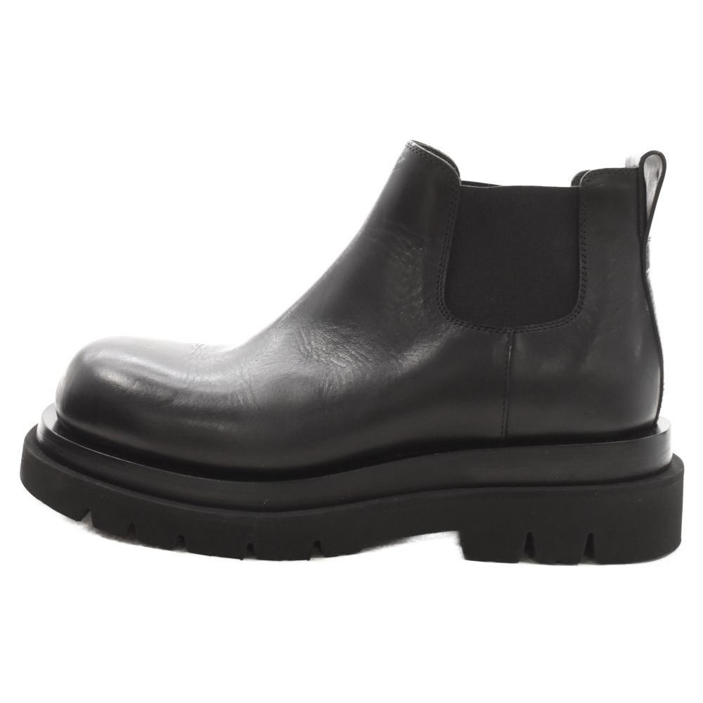 BOTTEGA VENETA (ボッテガヴェネタ) レザー サイドゴア ショート ラグ ブーツ ブラック EU41