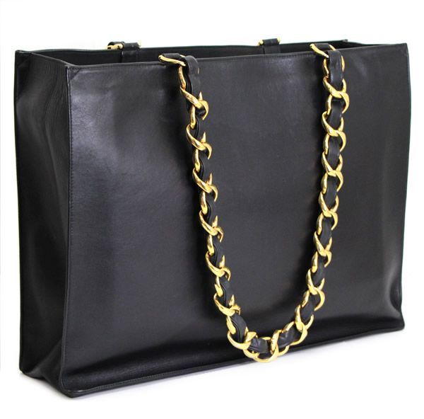 シャネル CHANEL デカココ ロゴチェーントートバッグ ラムスキン G金具
