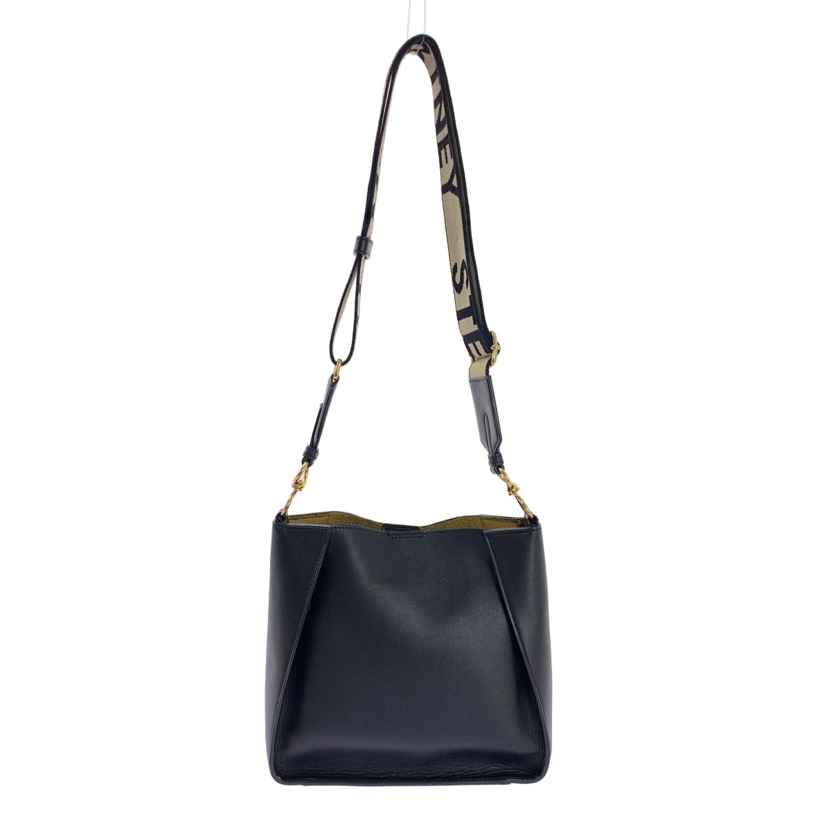 STELLA McCARTNEY ステラマッカートニー レザー パンチングロゴ ショルダーバッグ ブラック レディース