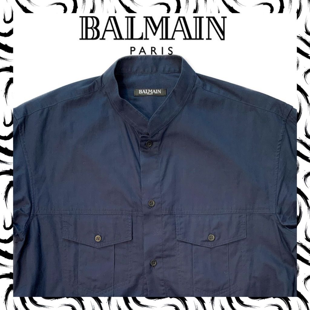 【新品/超特価！定価13.7万円】BALMAIN スタンドカラー ロングシャツ