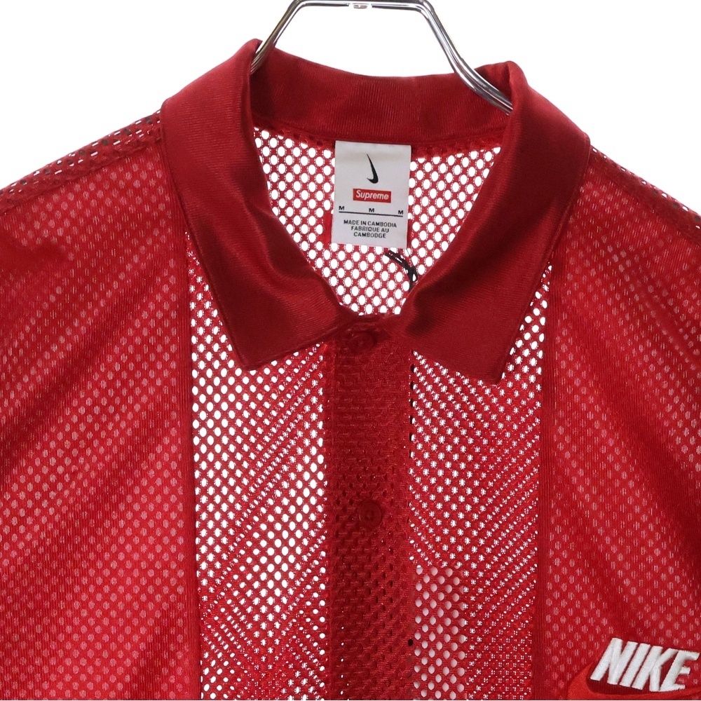 Supreme 2020 メッシュシャツ S 赤 Supreme シュプリーム 20SS Cotton Mesh Gradient Logo S／S Top