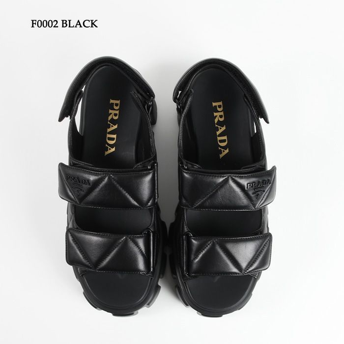 【美品】PRADA モノリスレザー サンダル 黒 ブラック プラダ モノリス ナッパレザー サンダル | PRADA