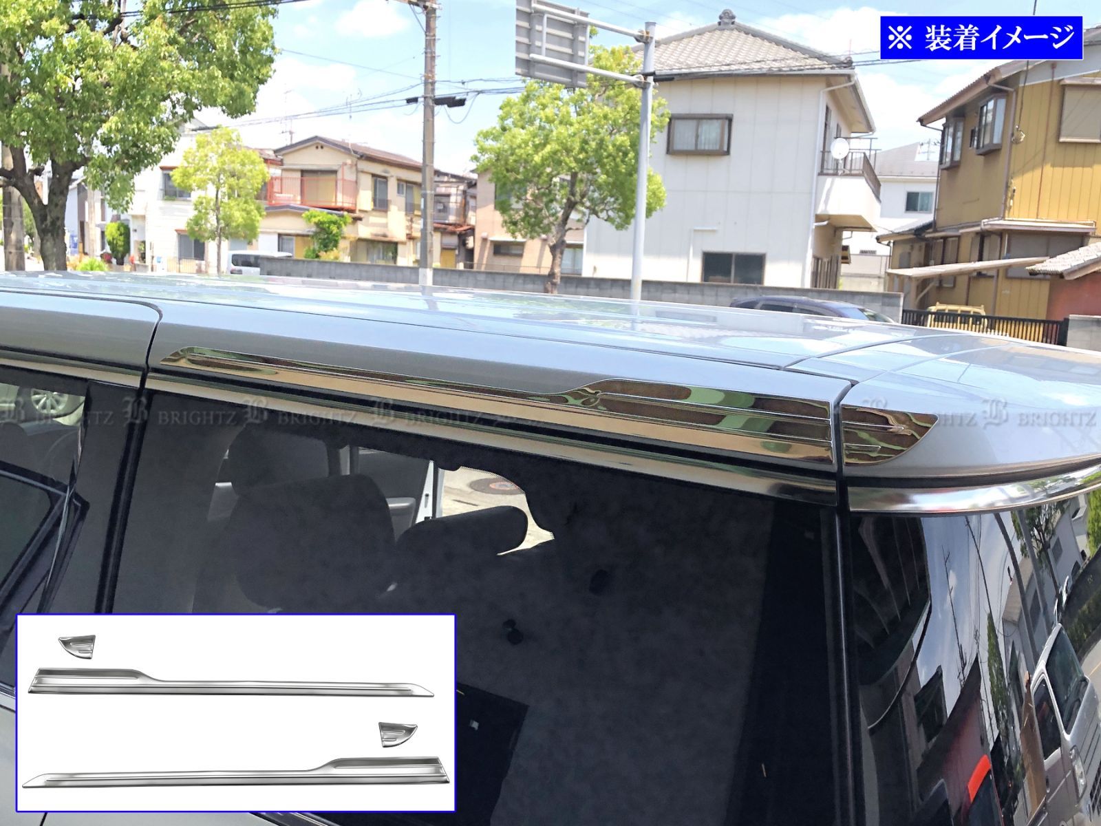 エルグランド E52 超鏡面ステンレスメッキルーフモール 4PC