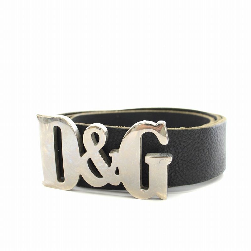 美品　D&G 　ドルチェ＆ガッバーナ　ベルト 　ロゴバックル　シルバー金具 DOLCE&GABBANA - ドルチェ&ガッバーナ D&G ドルガバ ロゴ レザー