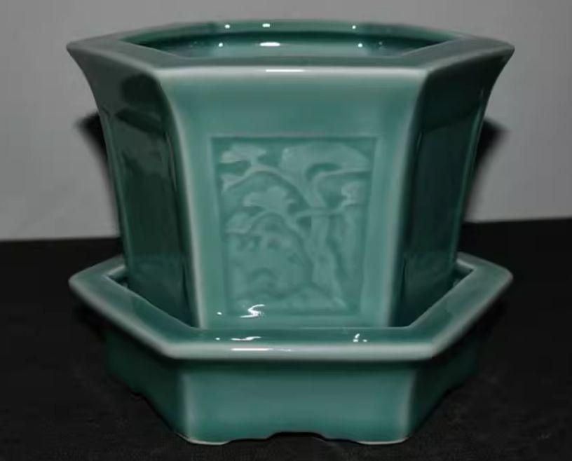 く日はお得♪ 植木鉢 盆栽鉢 青磁底付き六角鉢 小品盆栽鉢 メルカリ - 大品盆栽鉢 工芸品