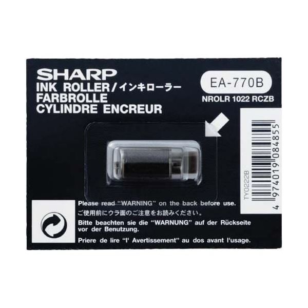 まとめ）シャープ 電子レジスタ用インキローラ 黒TY0222B 1個