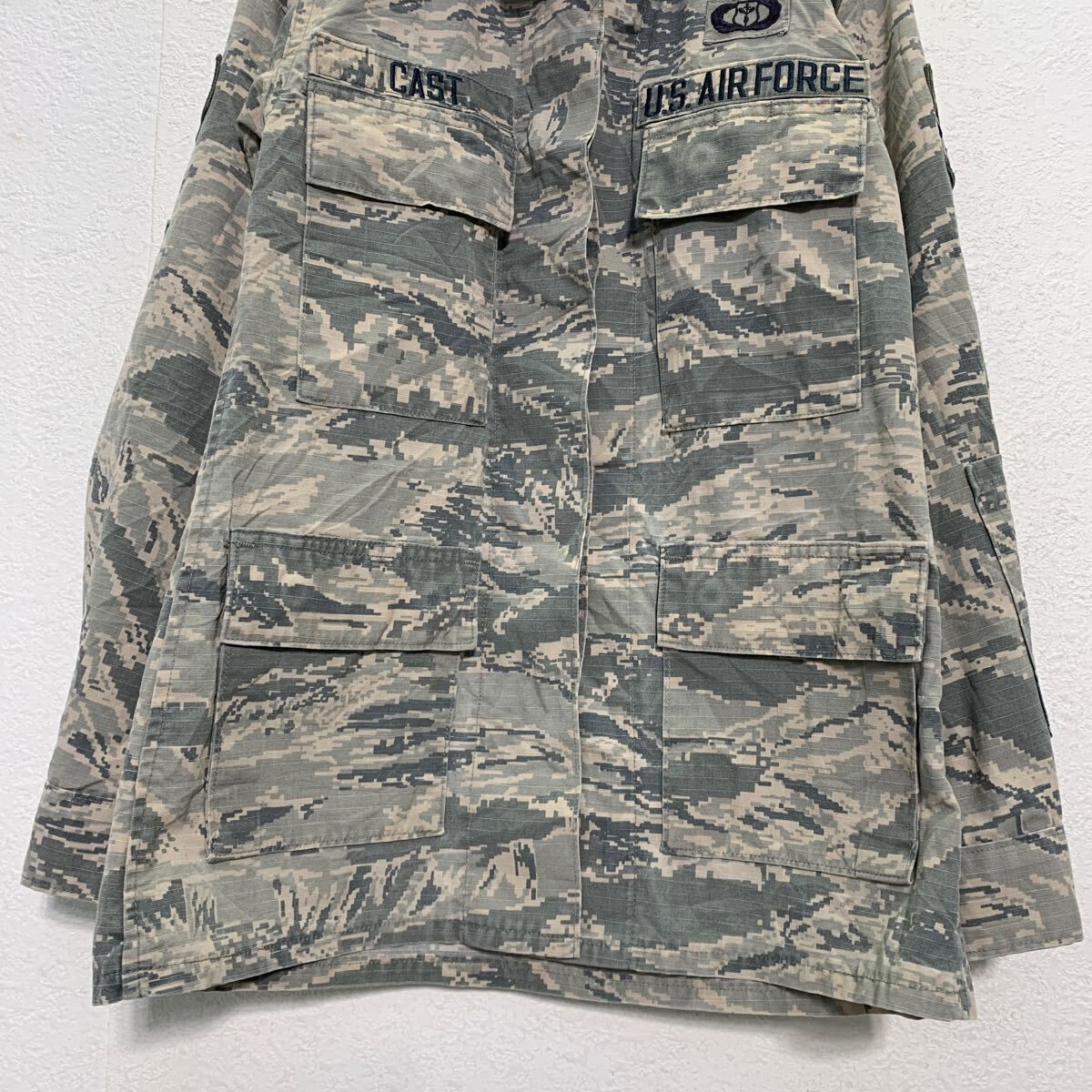 vintage USA製　タイガーカモ　カモフラ　ミリタリージャケット　L 実物 米軍 ウッドランドカモ ジャケット 90s エアフォース 所属