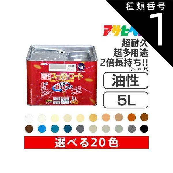 種類1 油性スーパーコート 5L 1 白 アサヒペン油性スーパーコート 5L