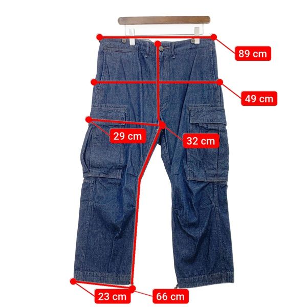 RRL × BEAMS PLUS 別注 デニムカーゴパンツ RRL × BEAMS カーゴ デニム 32 × 29（ビームスプラスからRRLの